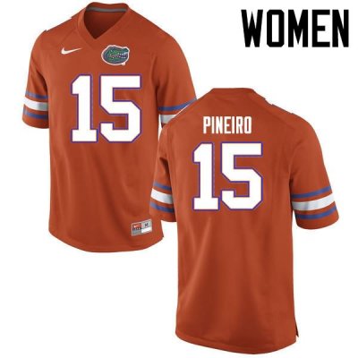 Women's Florida Gators #15 Eddy Pineiro NCAA Nike Orange Authentic Stitched College Football Jersey ZER4062FA